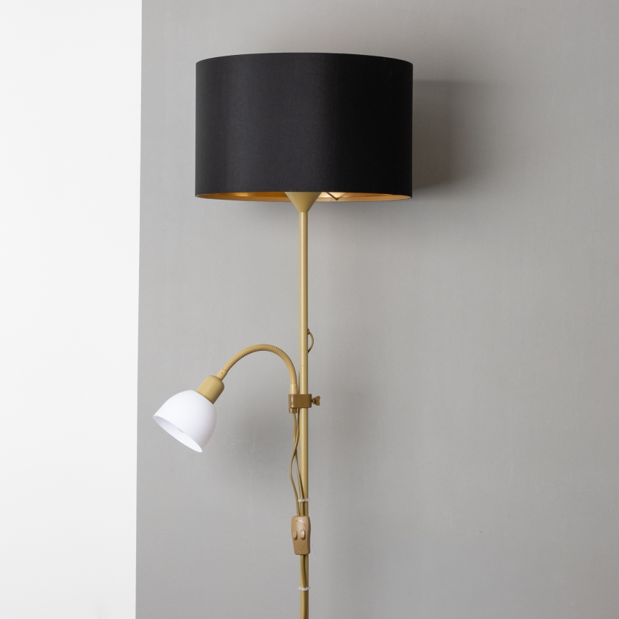 Brilagi - Lampada da terra CERIA 2 in 1 1xE27/100W/230V + 1xE14/25W oro/nero