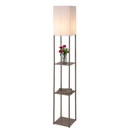 Brilagi - Lampada da terra con ripiani GRADUS 1xE27/40W/230V 150 cm grigia/beige