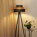 BRILAGI - Lampada da terra DAKOTA LUNETA 1xE27/15W/230V nero/rattan