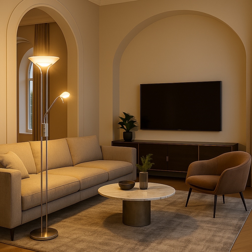 Brilagi - Lampada da terra dimmerabile SCARLETT 1xR7s/230W/230V + 1xG9/40W cromo opaco