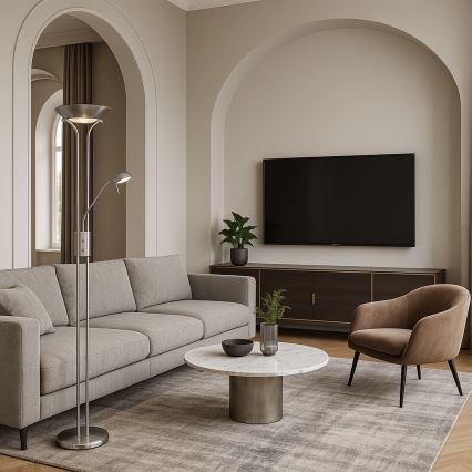 Brilagi - Lampada da terra dimmerabile SCARLETT 1xR7s/230W/230V + 1xG9/40W cromo opaco