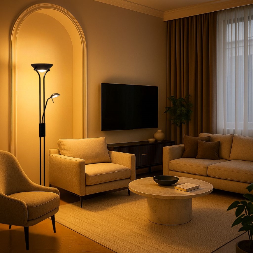 Brilagi - Lampada da terra dimmerabile SCARLETT 1xR7s/230W/230V + 1xG9/40W nera