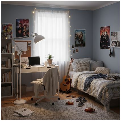 Brilagi - Lampada da terra flessibile TASKER 1xE27/60W/230V 157 cm bianca