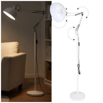 Brilagi - Lampada da terra flessibile TASKER 1xE27/60W/230V 157 cm bianca