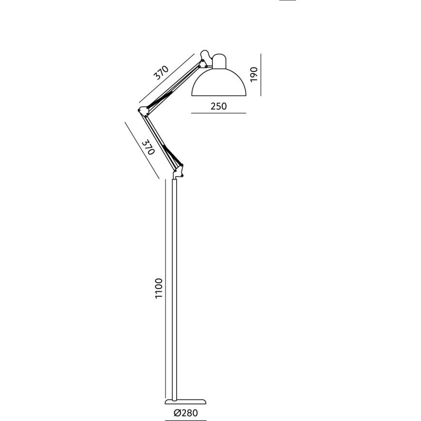 Brilagi - Lampada da terra flessibile TASKER 1xE27/60W/230V 157 cm bianca