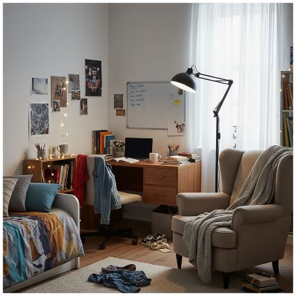 Brilagi - Lampada da terra flessibile TASKER 1xE27/60W/230V 157 cm nera