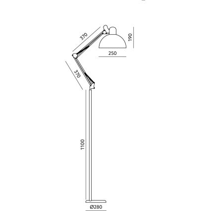 Brilagi - Lampada da terra flessibile TASKER 1xE27/60W/230V 157 cm nera