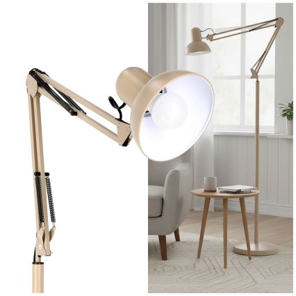 Brilagi - Lampada da terra flessibile TASKER 1xE27/60W/230V 184 cm beige