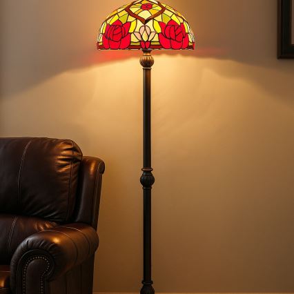 Brilagi - lampada da terra in stile Tiffany GARLAN 2xE27/60W/230V