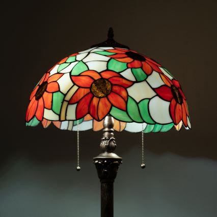 Brilagi - lampada da terra in stile Tiffany in vetro colorato SUNFLOWER 2xE27/60W/230V