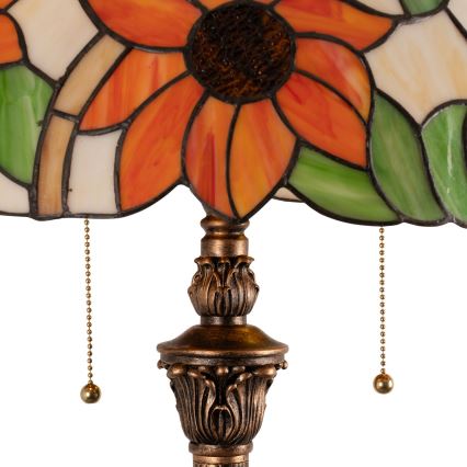 Brilagi - lampada da terra in stile Tiffany in vetro colorato SUNFLOWER 2xE27/60W/230V