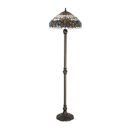 Brilagi - Lampada da terra in vetro Tiffany LUISA 2xE27/60W/230V