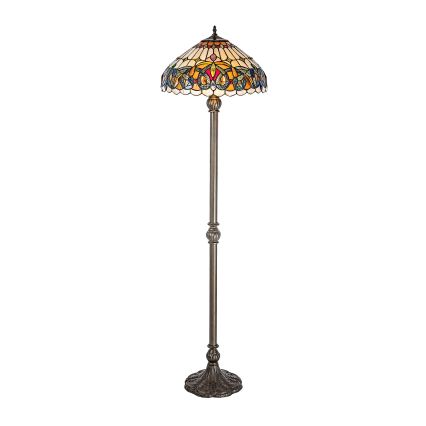 Brilagi - Lampada da terra in vetro Tiffany LUISA 2xE27/60W/230V