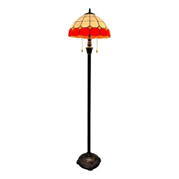 Brilagi - Lampada da terra in vetro Tiffany SIENNA 2xE27/60W/230V