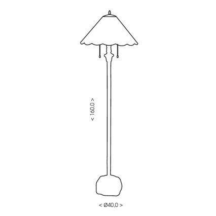 Brilagi - Lampada da terra in vetro Tiffany SIENNA 2xE27/60W/230V