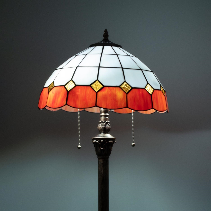 Brilagi - Lampada da terra in vetro Tiffany SIENNA 2xE27/60W/230V