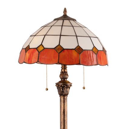 Brilagi - Lampada da terra in vetro Tiffany SIENNA 2xE27/60W/230V
