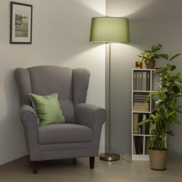 Brilagi - Lampada da terra LED CERIA 1x E27/40W/230V Ø 45 cm verde/cromo opaco