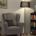 Brilagi - Lampada da terra LED CERIA 1xE27/20W/230V diam. 45 cm nero/oro