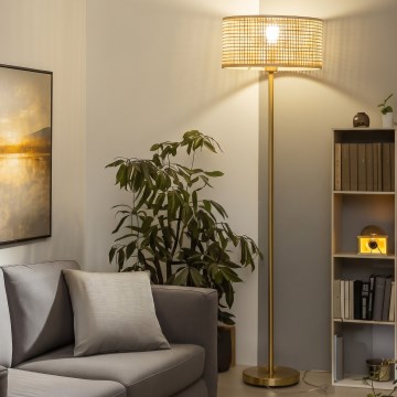 Brilagi - Lampada da terra LED CERIA 1xE27/20W/230V Ø 25 cm bambù/oro