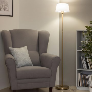 Brilagi - Lampada da terra LED CERIA 1xE27/20W/230V Ø 30 cm bianco/oro