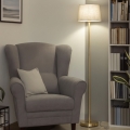 Brilagi - Lampada da terra LED CERIA 1xE27/20W/230V Ø 30 cm grigio/oro