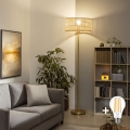 BRILAGI - Lampada da terra LED CERIA 1xE27/20W/230V Ø 40 cm bambù/oro