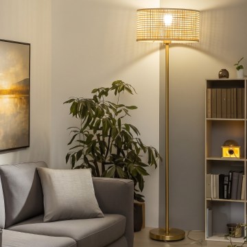 Brilagi - Lampada da terra LED CERIA 1xE27/20W/230V Ø 40 cm bambù/oro