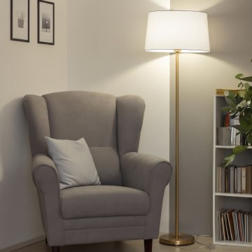 Brilagi - Lampada da terra LED CERIA 1xE27/20W/230V Ø 45 cm bianco/oro