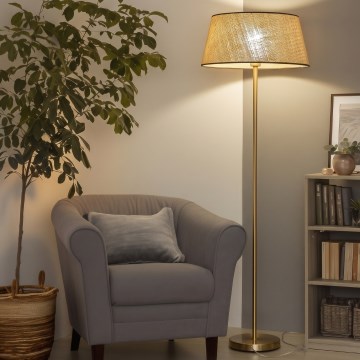 Brilagi - Lampada da terra LED CERIA 1xE27/20W/230V Ø 50 cm beige/oro