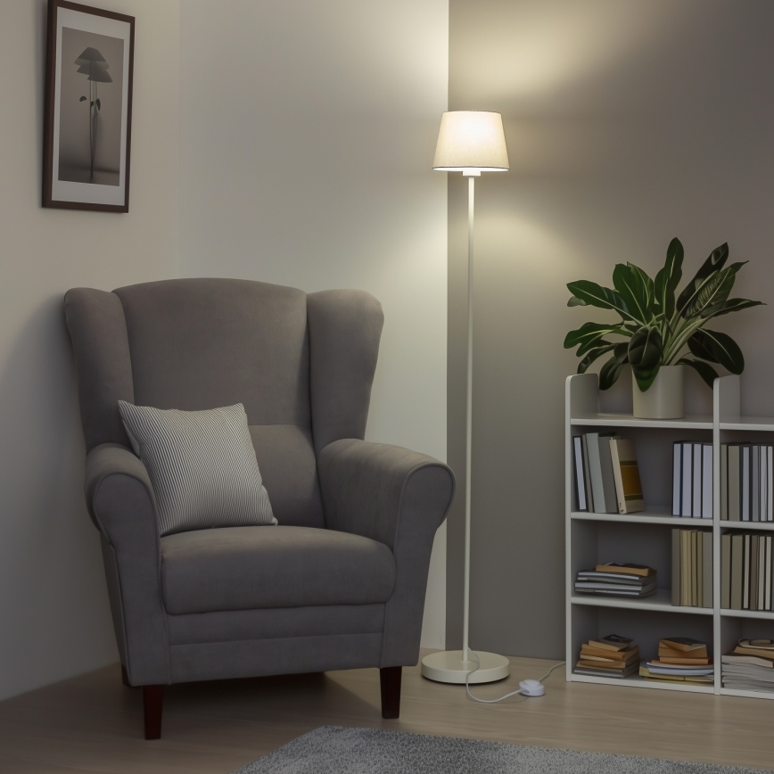 Brilagi - Lampada da terra LED CERIA 1xE27/40W/230V diam. 20,5 cm grigio/bianco