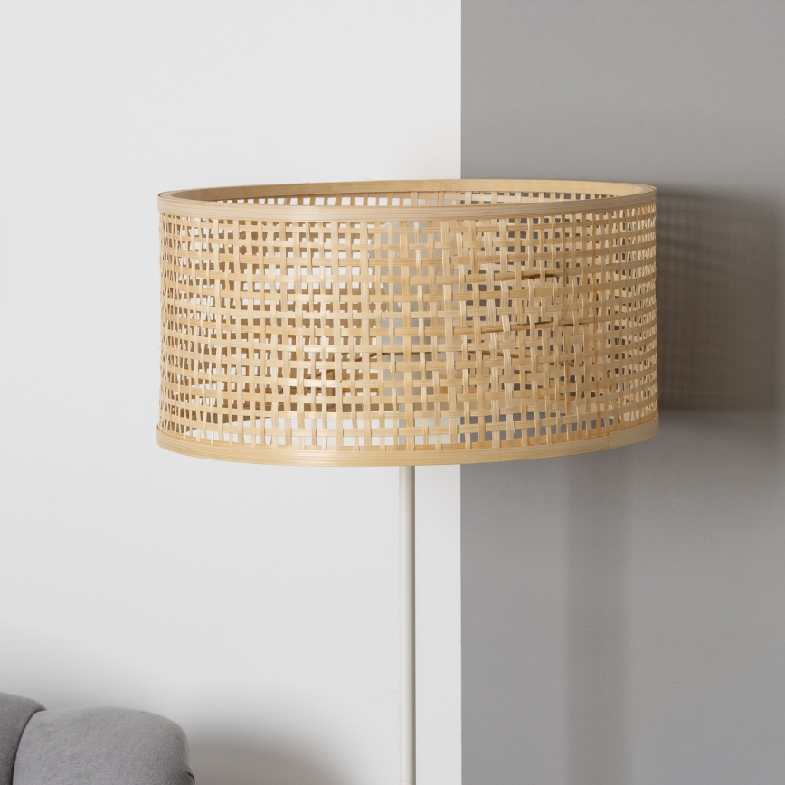 Brilagi - Lampada da terra LED CERIA 1xE27/40W/230V Ø 25 cm bambù/bianco