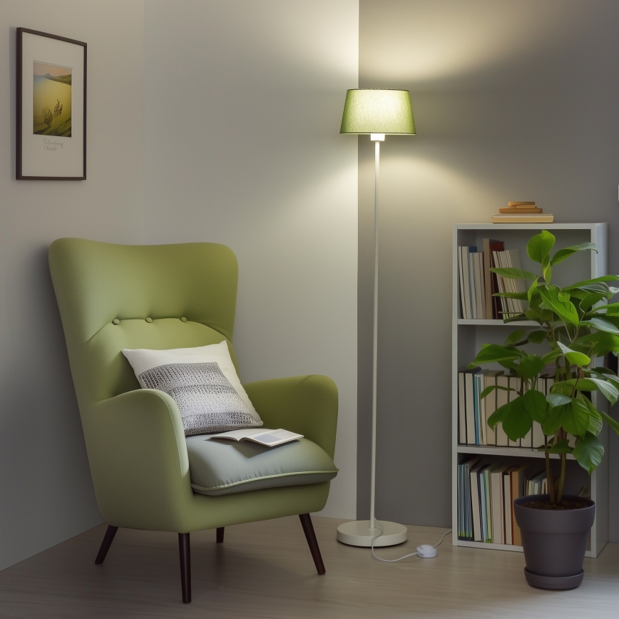 Brilagi - Lampada da terra LED CERIA 1xE27/40W/230V Ø 25 cm verde/bianco