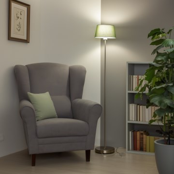 Brilagi - Lampada da terra LED CERIA 1xE27/40W/230V Ø 25 cm verde/cromo opaco