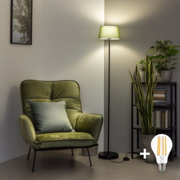 Brilagi - Lampada da terra LED CERIA 1xE27/40W/230V Ø 25 cm verde/nera