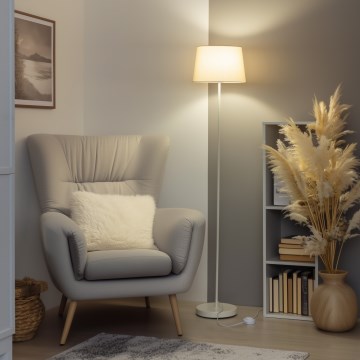 Brilagi - Lampada da terra LED CERIA 1xE27/40W/230V Ø 30 cm beige/bianco