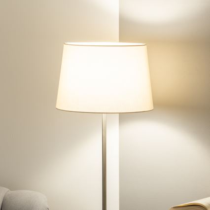Brilagi - Lampada da terra LED CERIA 1xE27/40W/230V Ø 30 cm beige/cromo opaco