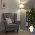Brilagi - Lampada da terra LED CERIA 1xE27/40W/230V Ø 30 cm grigio/bianco