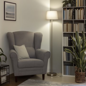 Brilagi - Lampada da terra LED CERIA 1xE27/40W/230V Ø 30 cm grigio/cromo opaco