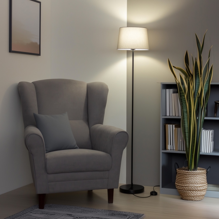 Brilagi - Lampada da terra LED CERIA 1xE27/40W/230V Ø 30 cm grigio/nero