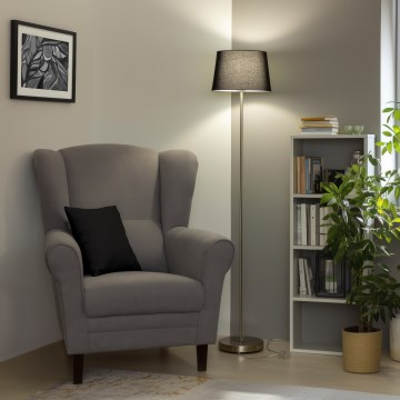 Brilagi - Lampada da terra LED CERIA 1xE27/40W/230V Ø 30 cm nero/cromo opaco