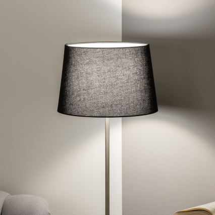 Brilagi - Lampada da terra LED CERIA 1xE27/40W/230V Ø 30 cm nero/cromo opaco