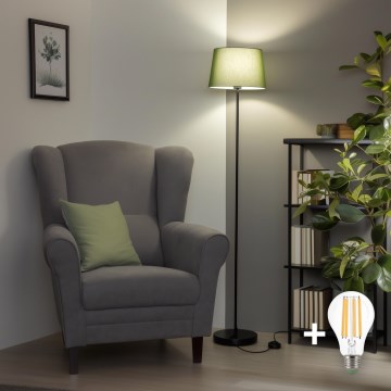 Brilagi - Lampada da terra LED CERIA 1xE27/40W/230V Ø 30 cm verde/nero