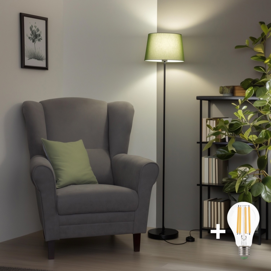 Brilagi - Lampada da terra LED CERIA 1xE27/40W/230V Ø 30 cm verde/nero