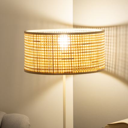 Brilagi - Lampada da terra LED CERIA 1xE27/40W/230V Ø 40 cm bambù/bianco