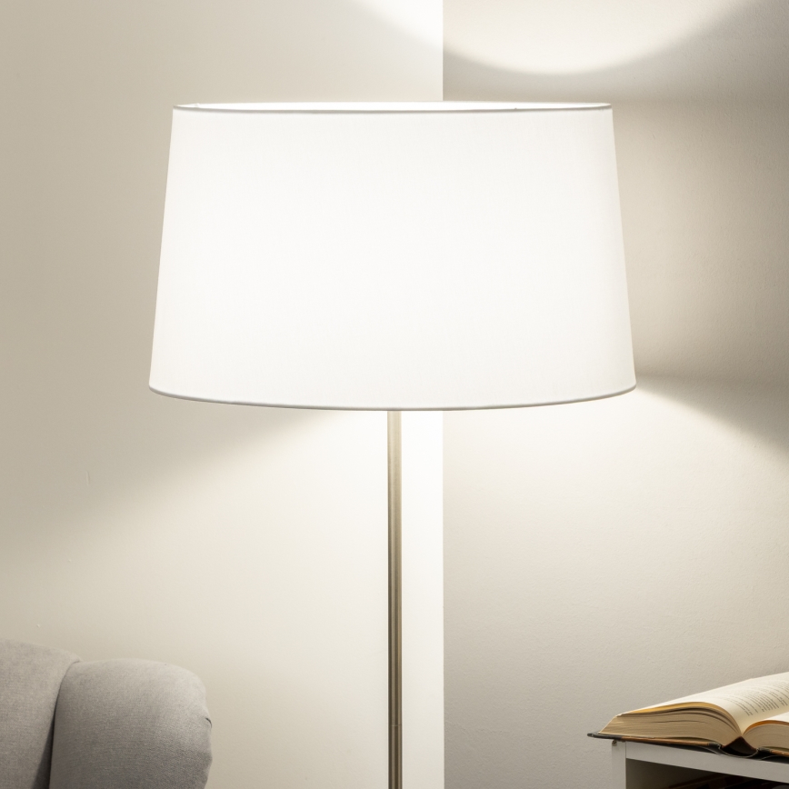 Brilagi - Lampada da terra LED CERIA 1xE27/40W/230V Ø 45 cm bianco/cromo opaco