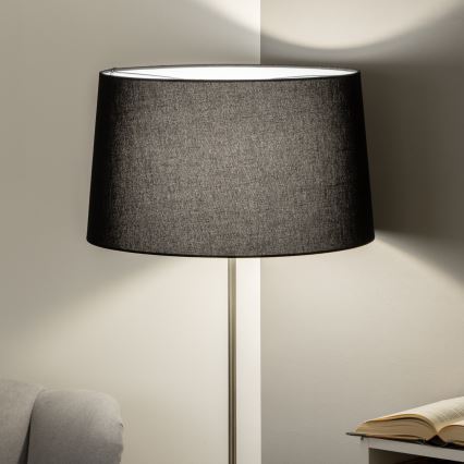 Brilagi - Lampada da terra LED CERIA 1xE27/40W/230V Ø 45 cm nero/cromo opaco