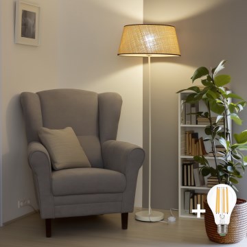 Brilagi - Lampada da terra LED CERIA 1xE27/40W/230V Ø 50 cm beige/bianco