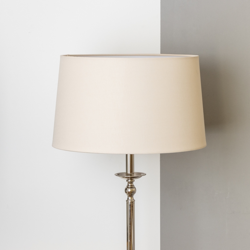 Brilagi - Lampada da terra LED CERIA 1xE27/60W/230V Ø 45 cm cromo lucido/beige