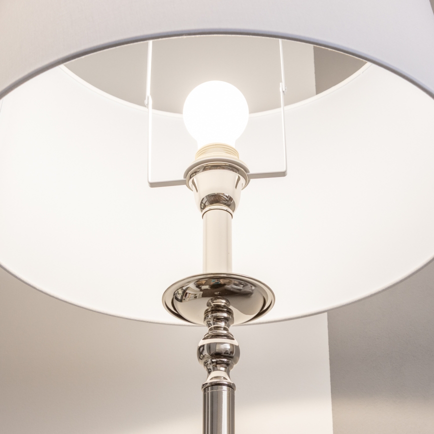 Brilagi - Lampada da terra LED CERIA 1xE27/60W/230V Ø 45 cm cromo lucido/bianco